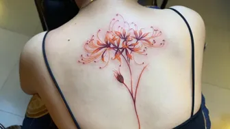 Hoa bĩ ngạn Hình xăm nữ đẹp #leethanhdnai #tattoo #timelapse