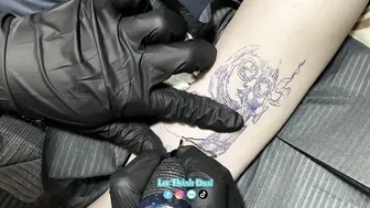 Tattoo Cool girl #leethanhdnai #tattoo #timelapse #2