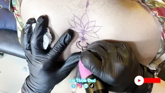 Tattoo mandalas sóng lưng em bé xinh #leethanhdnai #tattoo #timelapse #2