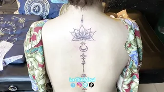 Tattoo mandalas sóng lưng em bé xinh #leethanhdnai #tattoo #timelapse #4