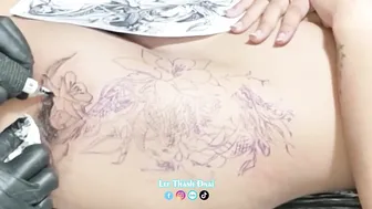 Cận cảnh bé snake tattoo bé xinh show #leethanhdnai #tattoo #timelapse #3