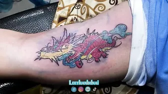 Rồng chibi xăm con rồng siêu dể thương #leethanhdnai #tattoo #timelasp #4