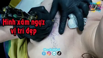 Xăm hình hoa đẹp 2k5 Tattoo ngực #leethanhdnai #tattoo #timelapse #1