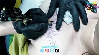 Xăm hình hoa đẹp 2k5 Tattoo ngực #leethanhdnai #tattoo #timelapse #2