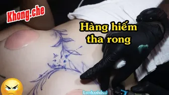 Cô gái 2k5 xăm hình to giửa ngựz TATTOO flower #leethanhdnai #tattoo #timelapse