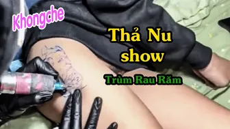 Bé 2k7 xăm lớn k ngại khoe hàng zữ zằng show chùm rau răm #leethanhdnai #tattoo #khoehang