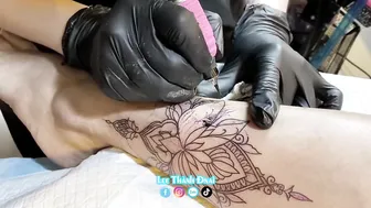 Em khách và Hình xăm Mandalas xinh đẹp#leethanhdnai #tattoo #timelapse #3