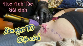 Hoa Anh Túc hình xăm nguc đẹp cho bé xinh 2k3 #leethanhdnai #tattoo #timelapse