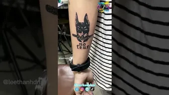 Mini hình xăm chó con h*ung hã*n tattoo dog begie | Lee Thành Đnai