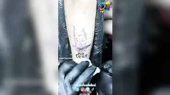 Mini hình xăm chó con h*ung hã*n tattoo dog begie | Lee Thành Đnai #2