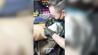 TATTOO spider girl Xăm bé con nhện bò xuống hang | Lee Thành Đnai #3