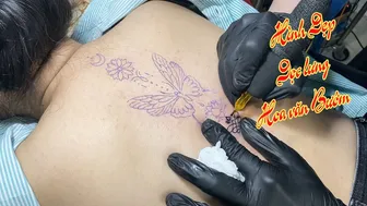 Bé xinh 2k3 xăm hình gởi cảm dọc lưng hoa văn đẹp #leethanhdnai #tattoo