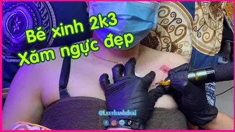 Xăm hoa mini ngực si/êu đẹp cho bé xinh 2k3 | Lee Thành Đnai #1