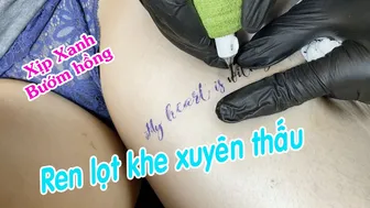 Bé xinh xăm đùi siêu xinh sịp ren hình xăm gợi cảm #leethanhdnai #tattoo #timelasp