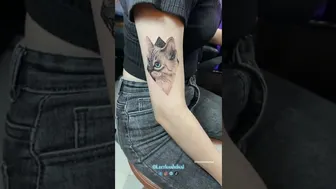 bé xinh xăm mèo tả thực Cat realistic description #tattoo #leethanh #timelapse | Lee Thành Đnai