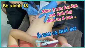 Xăm đàn bướm v/ùng k/ín Cô bé xăm eo xinh xẽo #leethanhdnai #tattoo #timelasp | Lee Thành Đnai #1