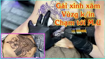 Cô gái xăm s*át M*U full bụng mandalas siêu đẹp 2k3 | Lee Thành Đnai