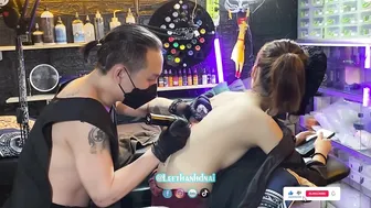 Khongche Bé xinh 2k5 lưng trần cặp loa siêu bự xăm đẹp sóng lưng Tattoo | Lee Thành Đnai #4