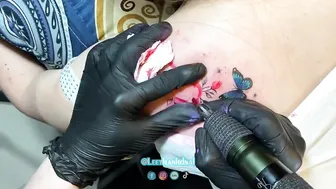 TATTOO xăm 3D hoa và bướm cho bé trắng xinh 2k2 | Lee Thành Đnai #2