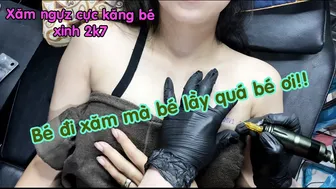 TATTOO Xăm vòzg 1 kăng tr.òn bé xinh 2k7 cực lầy lội | Lee Thành Đnai