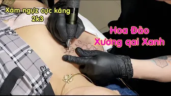 TATTOO Xăm hoa đào ngựz xinh xinh cho bé #minitattoo | Lee Thành Đnai