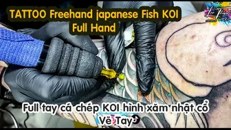 TATTOO Freehand Fish KOI Japane Hình xăm full tay cá chép hình xăm nhật cổ | Lee Thành Đnai