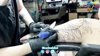 TATTOO Freehand Fish KOI Japane Hình xăm full tay cá chép hình xăm nhật cổ | Lee Thành Đnai #2