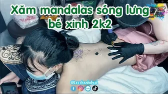 TATTOO hình xăm mandalas l.ưng đẹp bé 2k2 | Lee Thành Đnai