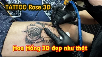 TATTOO xăm hoa hồng Rose 3D siêu thực | Lee Thành Đnai