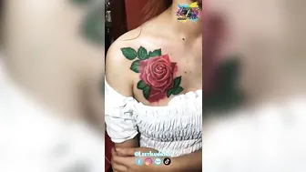 TATTOO hoa hồng hình xăm ngực bé xinh| Lee Thành Đnai #3