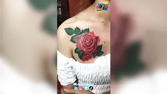 TATTOO hoa hồng hình xăm ngực bé xinh| Lee Thành Đnai #4