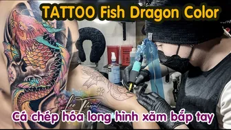 TATTOO Fish KOI cá hóa long hình xăm cá chép xăm hình nhật cổ | Lee Thành Đnai #1