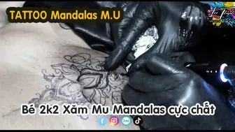 TATTOO cận cảnh xăm M U gái xinh 2k2 hình xăm mandalas siêu chất | Lee Thành Đnai #1