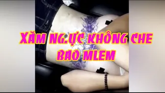 TATTOO bé xinh 2k5 siêu vòzg 1 xăm full hoa ngựz đẹp | Lee Thành Đnai