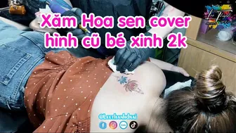 TATTOO xăm hoa sen cho cô gái có l.ưng đẹp | Lee Thành Đnai