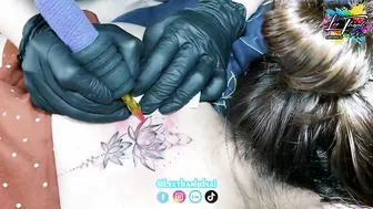 TATTOO xăm hoa sen cho cô gái có l.ưng đẹp | Lee Thành Đnai #3