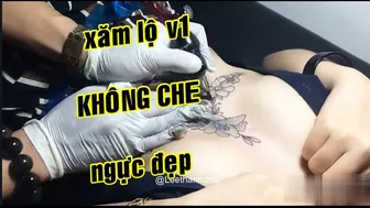 TATTOO hình xăm ngực xăm hoa bé 2k | Lee Thành Đnai