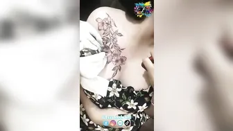 TATTOO gái 2k3 hình xăm hoa full nguz siêu b*ự hoa leo | Lee Thành Đnai #3