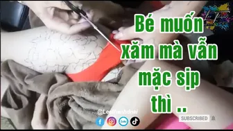 OK bé muốn xăm nhưng vẫn muốn măc sị.p | Lee Thành Đnai