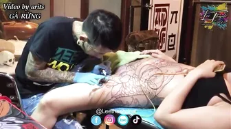 TATTOO Cận cảnh xăm bướm gái xinh bao xịn xò hình xăm #shorts | Lee Thành Đnai #3