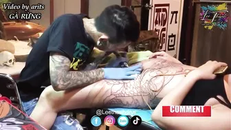 TATTOO Cận cảnh xăm bướm gái xinh bao xịn xò hình xăm #shorts | Lee Thành Đnai #4