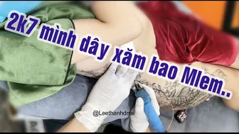 Bé 2k2 body cực xinh xăm vòng eo Hình xăm hoa đẹp | Lee Thành Đnai