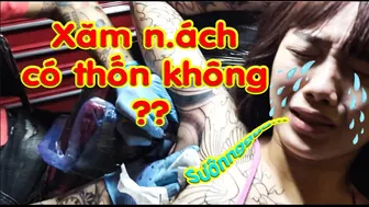 TATTOO Bé xinh 2k1 cựx thốn khi xăm 2 vùzg cánh | Lee Thành Đnai