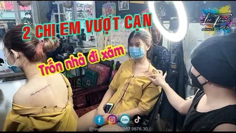 XĂM HÌNH 2 chị em bé 2k3 dấu nhà đi xăm | Lee Thành Đnai