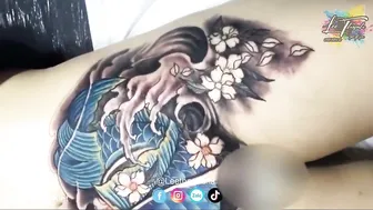 TATTOO Gái xinh 2k5 Xăm hình full M U cá chép cực đẹp | Lee Thành Đnai #3