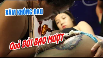 TATTOO xăm bé dân play 2k2 xăm quả full đùi cực chất | Lee Thành Đnai