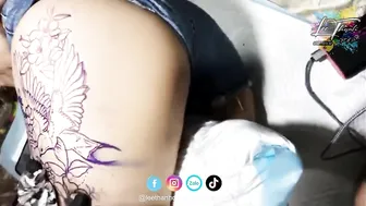 TATTOO xăm bé dân play 2k2 xăm quả full đùi cực chất | Lee Thành Đnai #2