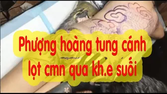 không che Xăm hình gái xinh full body tattoo phoenix | Lee Thành Đnai