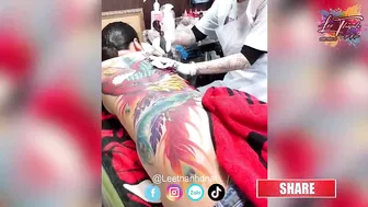 TATTOO xăm khổng tước be xinh full lưng | Lee Thành Đnai #4