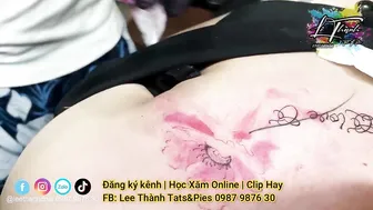 TATTOO Hot Girl lạnh lùng xăm ngực hoa poppy | Lee Thành ĐNai #3